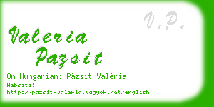 valeria pazsit business card