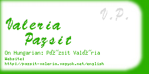 valeria pazsit business card